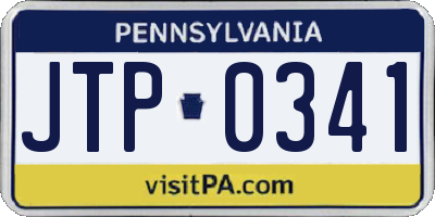 PA license plate JTP0341