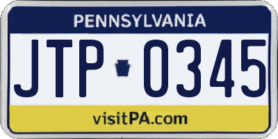 PA license plate JTP0345