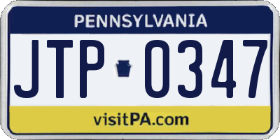 PA license plate JTP0347
