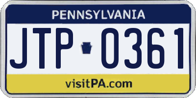 PA license plate JTP0361