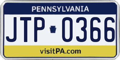 PA license plate JTP0366