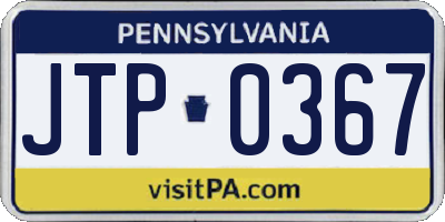 PA license plate JTP0367
