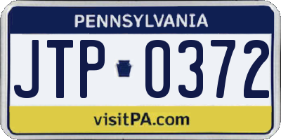 PA license plate JTP0372