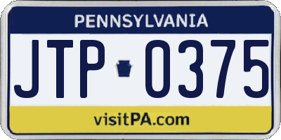 PA license plate JTP0375