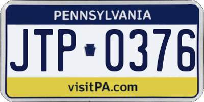 PA license plate JTP0376