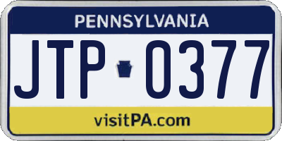 PA license plate JTP0377