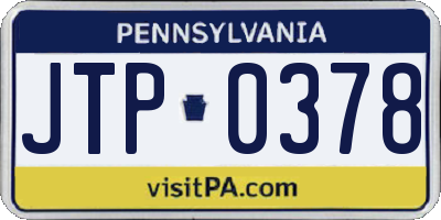 PA license plate JTP0378