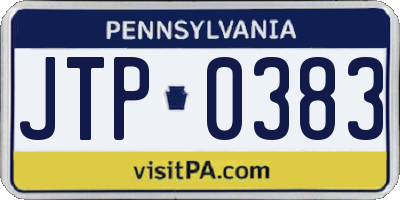 PA license plate JTP0383
