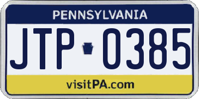 PA license plate JTP0385