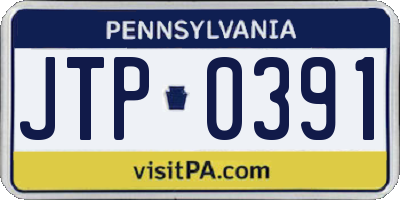 PA license plate JTP0391