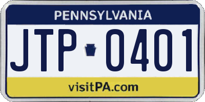 PA license plate JTP0401