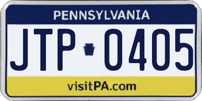 PA license plate JTP0405