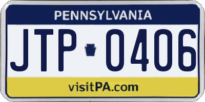 PA license plate JTP0406