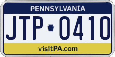 PA license plate JTP0410