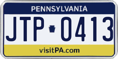 PA license plate JTP0413