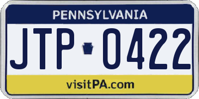 PA license plate JTP0422