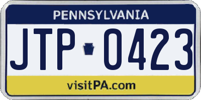 PA license plate JTP0423