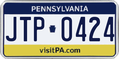 PA license plate JTP0424