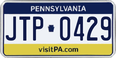 PA license plate JTP0429