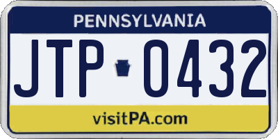 PA license plate JTP0432