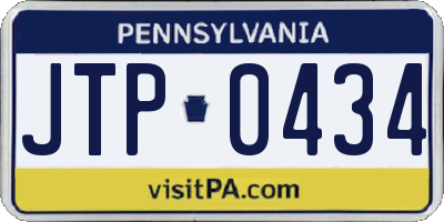 PA license plate JTP0434
