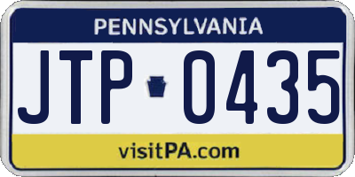 PA license plate JTP0435