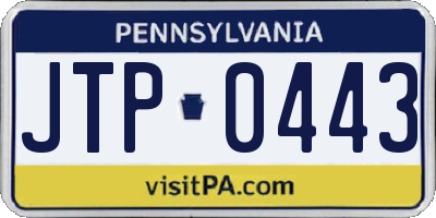 PA license plate JTP0443