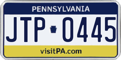 PA license plate JTP0445