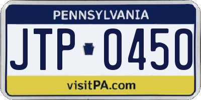 PA license plate JTP0450