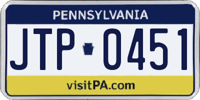 PA license plate JTP0451