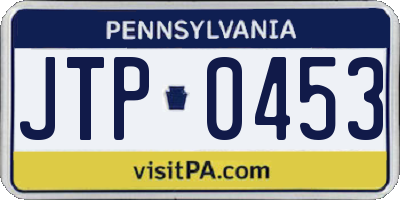 PA license plate JTP0453