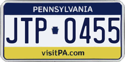 PA license plate JTP0455