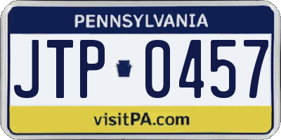 PA license plate JTP0457