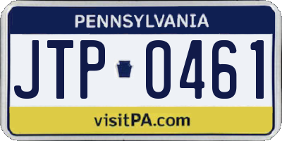 PA license plate JTP0461