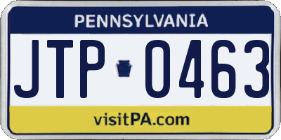 PA license plate JTP0463