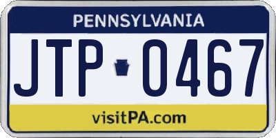 PA license plate JTP0467
