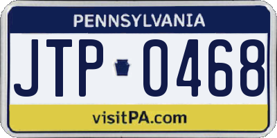 PA license plate JTP0468