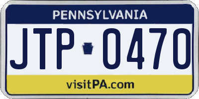 PA license plate JTP0470