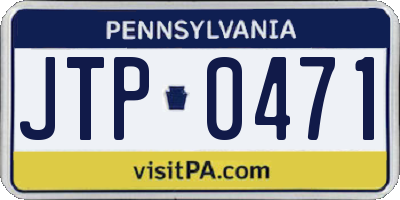 PA license plate JTP0471