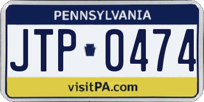 PA license plate JTP0474