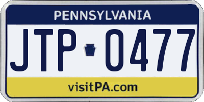 PA license plate JTP0477