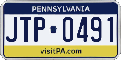 PA license plate JTP0491