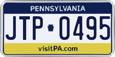 PA license plate JTP0495