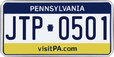 PA license plate JTP0501