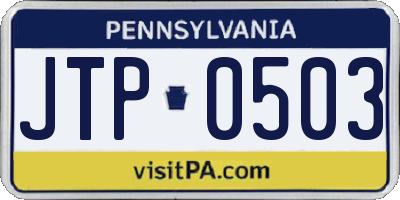 PA license plate JTP0503