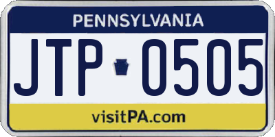 PA license plate JTP0505