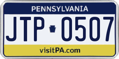 PA license plate JTP0507