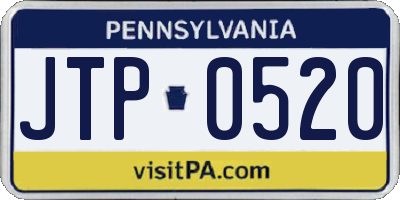PA license plate JTP0520