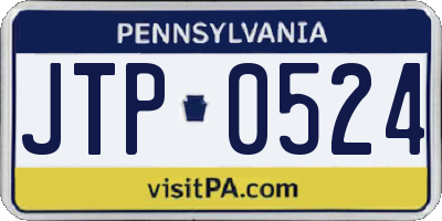 PA license plate JTP0524