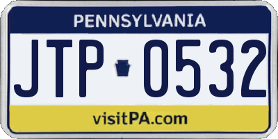PA license plate JTP0532
